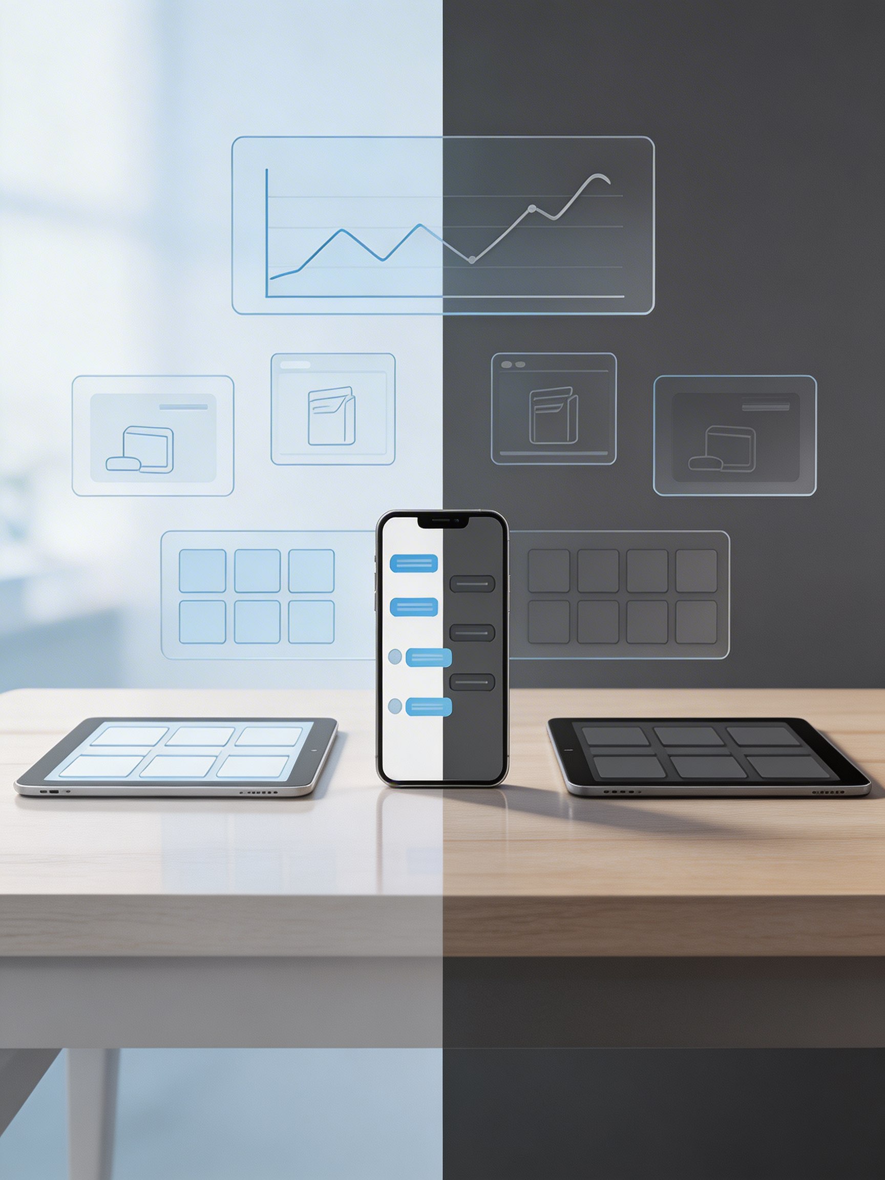 Интерфейсная сцена с двумя мессенджерными средами Telegram и MAX как единой рекламной системой